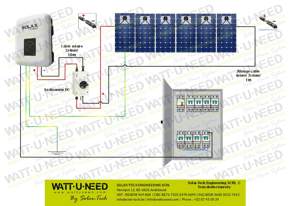 Kit solaire réseau 3000W mono autoconsommation 6 panneaux